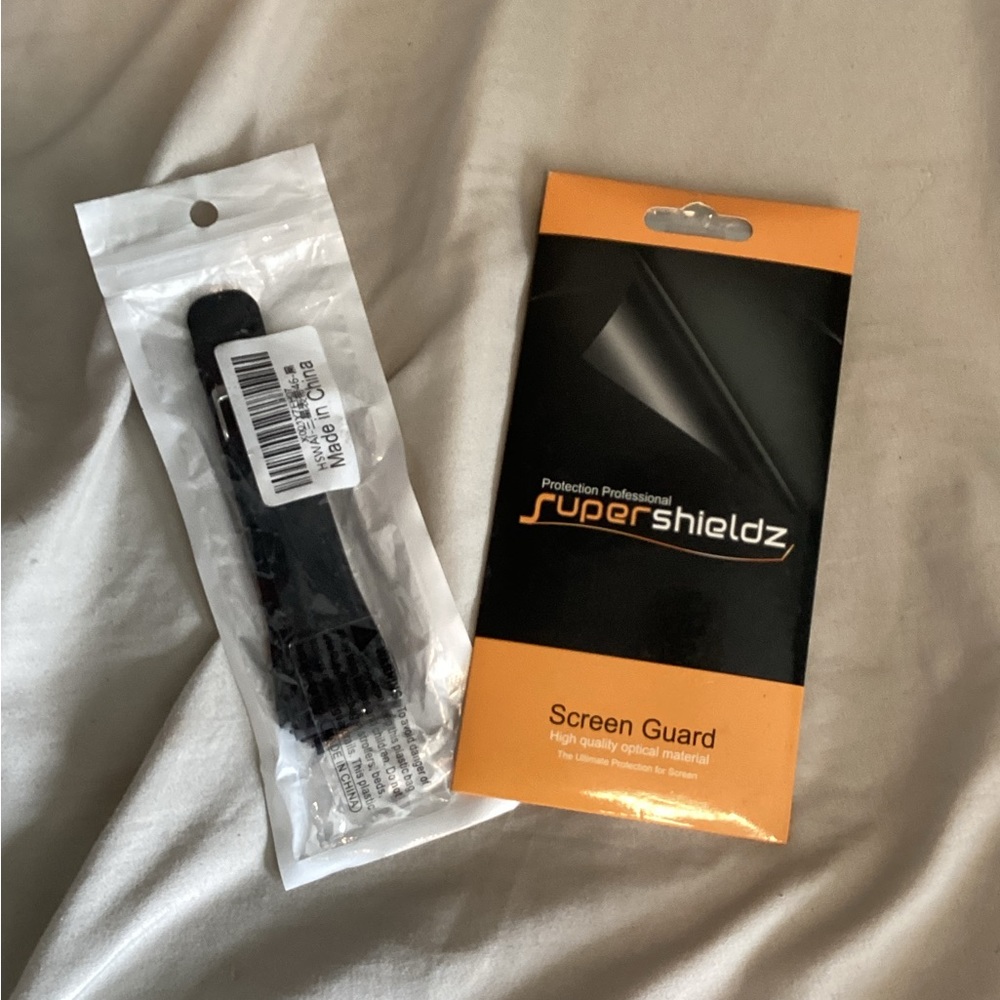 Apple Watch band, and phone screen protectors